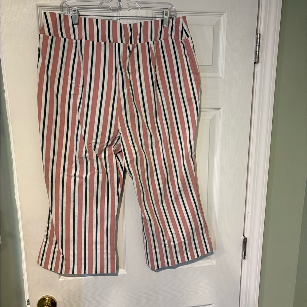 New York & Company Pink and White Striped Pants